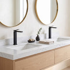 Minimalist Square Monolithic Single-Handle Tall Vessel Faucet