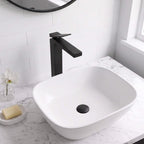 Minimalist Square Monolithic Single-Handle Tall Vessel Faucet