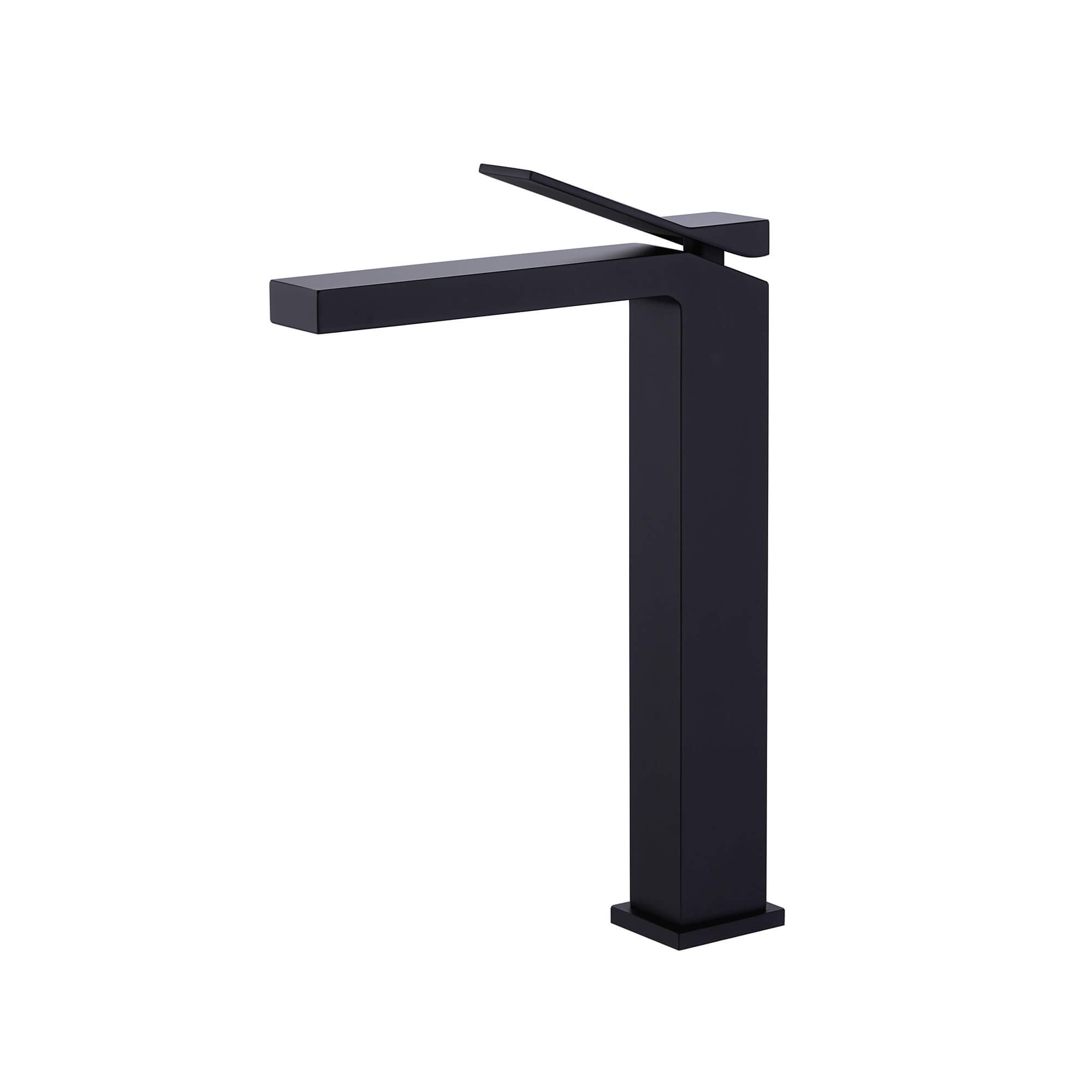 Minimalist Square Monolithic Single-Handle Tall Vessel Faucet