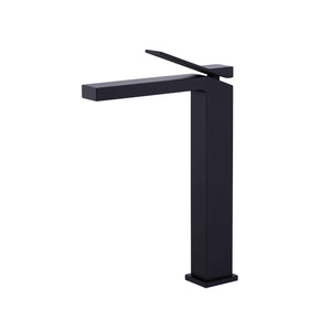 Minimalist Square Monolithic Single-Handle Tall Vessel Faucet