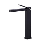 Minimalist Square Monolithic Single-Handle Tall Vessel Faucet