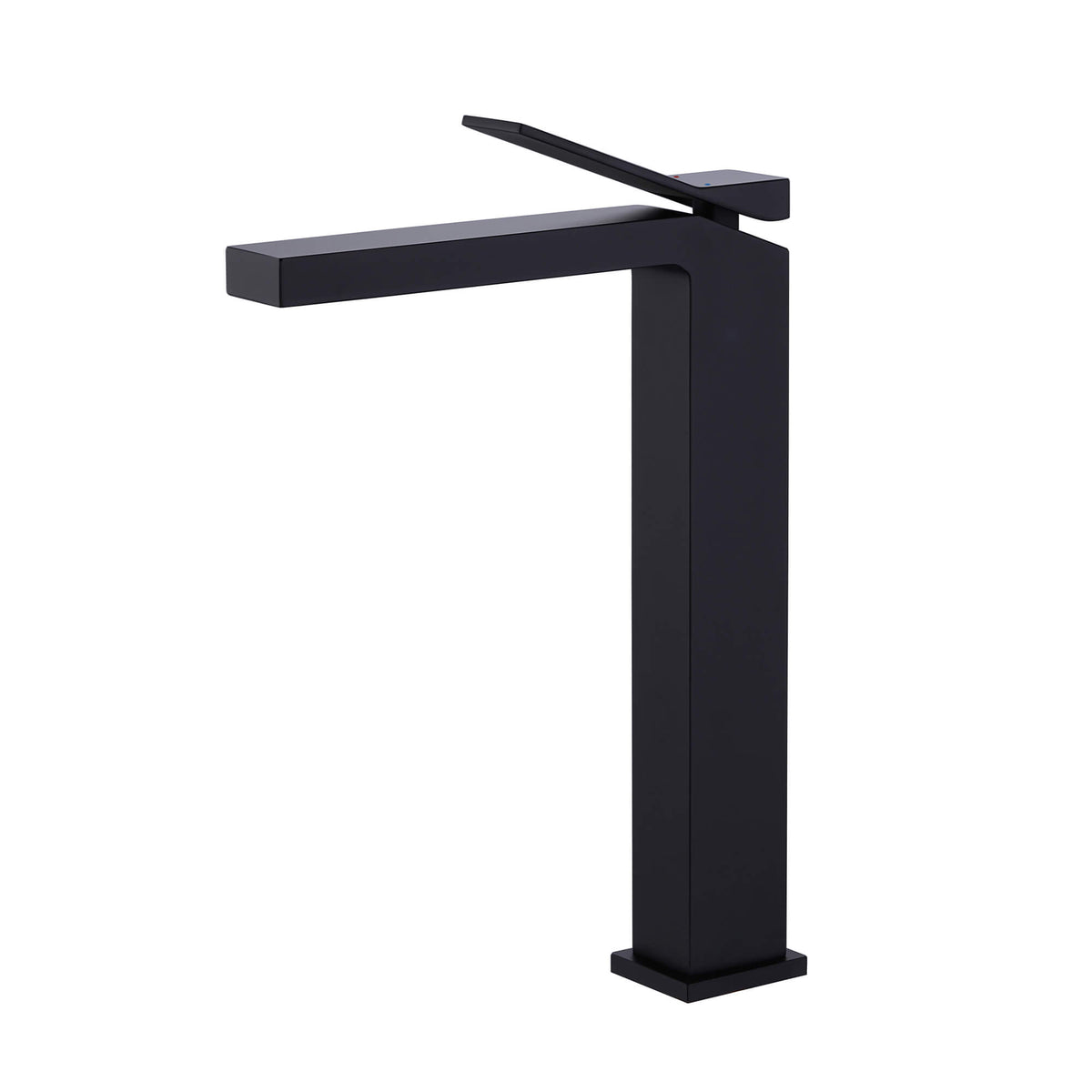 Minimalist Square Monolithic Single-Handle Tall Vessel Faucet