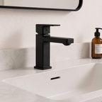 Geometric Single-Hole Bathroom Faucet with Removable Aerator