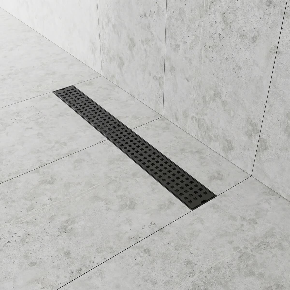 Modern Linear Grid Shower Drain with Removable Anti-Clog Hair Strainer Basket
