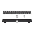 Modern Linear Grid Shower Drain with Removable Anti-Clog Hair Strainer Basket