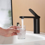 Modern Minimalist High-Flow Basin Faucet with Rigid Flat Spout