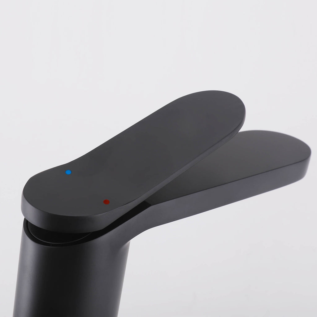 Modern Minimalist High-Flow Basin Faucet with Rigid Flat Spout