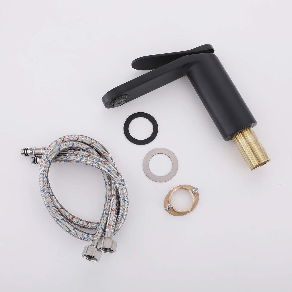 Modern Minimalist High-Flow Basin Faucet with Rigid Flat Spout