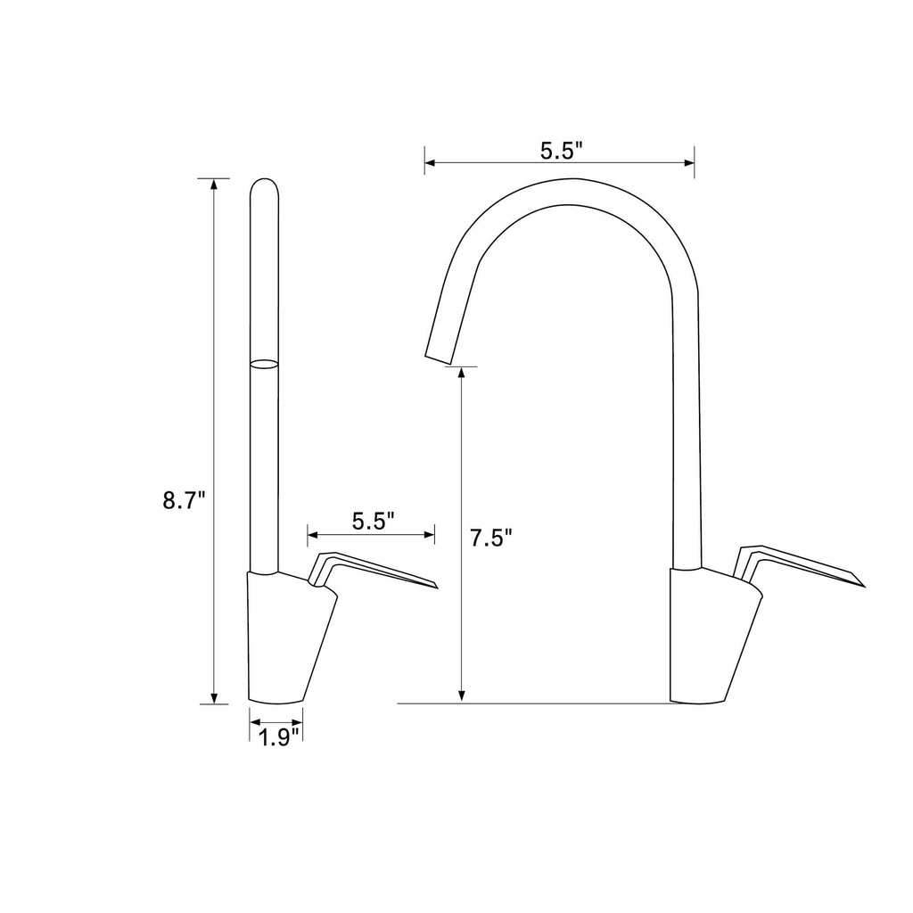 High-Arc 360° Swivel Kitchen Faucet with Solid Brass Construction & 1.8 GPM Water-Saving
