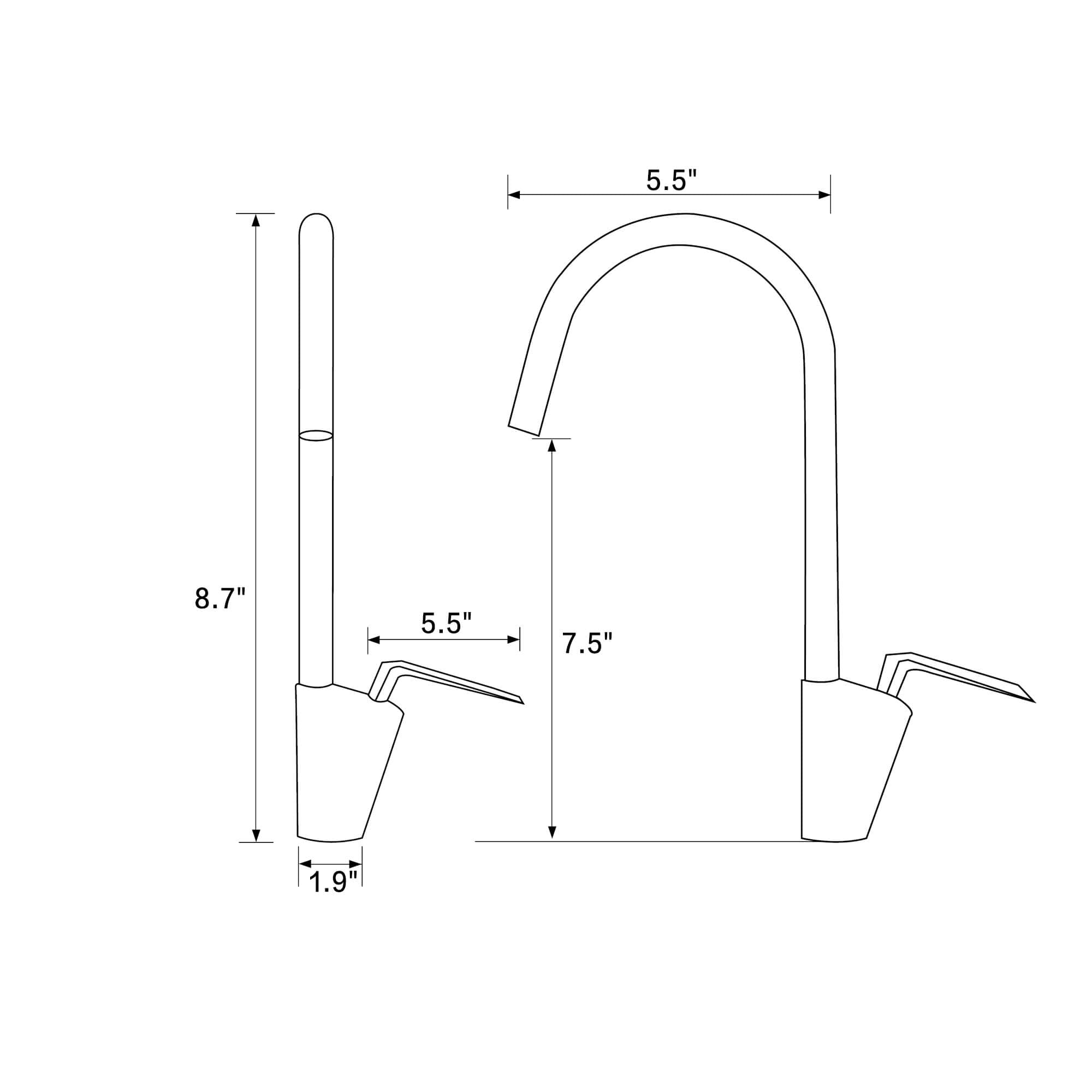 High-Arc 360° Swivel Kitchen Faucet with Solid Brass Construction & 1.8 GPM Water-Saving