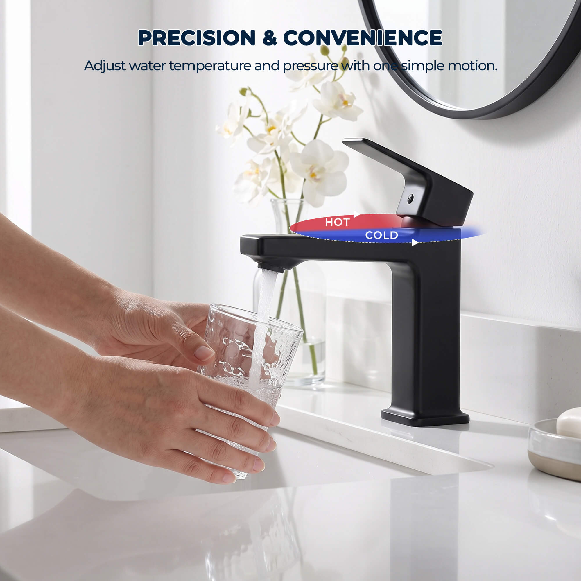 Modern Single-Hole Single-Handle Bathroom Sink Faucet