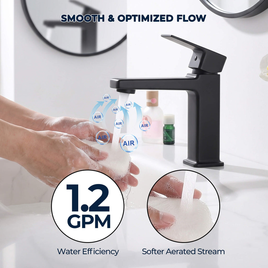 Modern Single-Hole Single-Handle Bathroom Sink Faucet