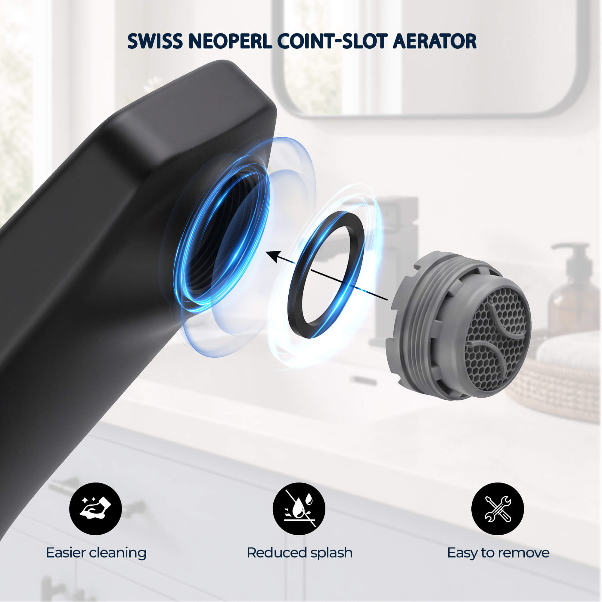 Modern Single-Hole Single-Handle Bathroom Sink Faucet