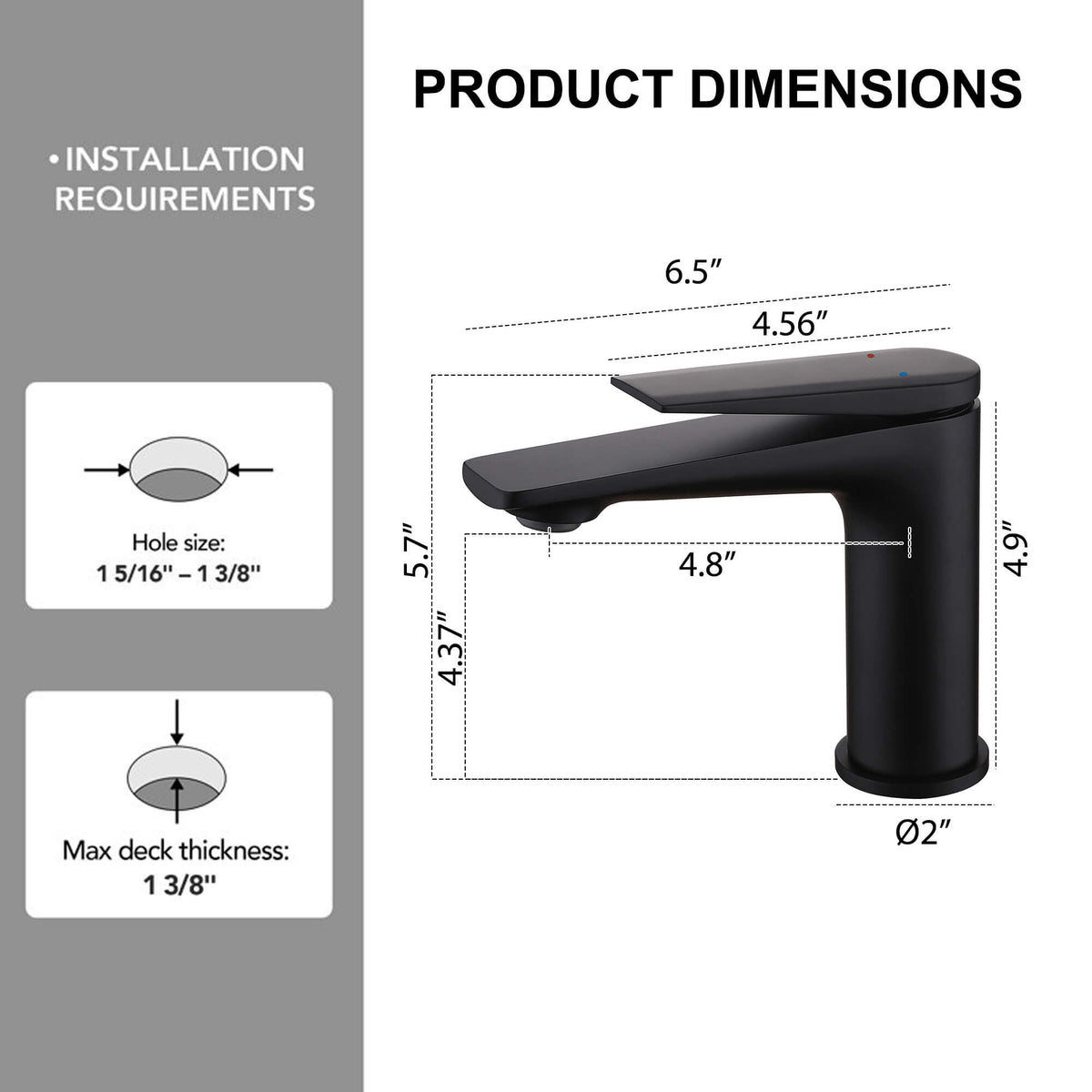 Modern Streamlined Flat-Spout Solid Brass Basin Faucet