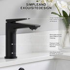 Modern Streamlined Flat-Spout Solid Brass Basin Faucet