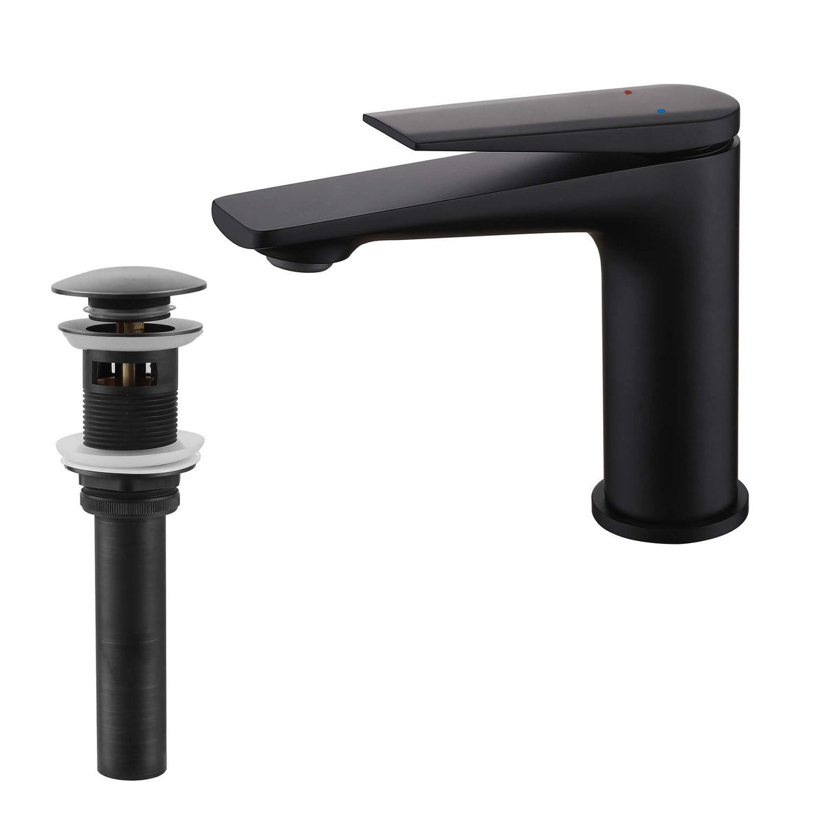 Modern Streamlined Flat-Spout Solid Brass Basin Faucet