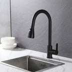 Modern Single Handle Pull-Down Sprayer Kitchen Faucet with 3 Water Mode