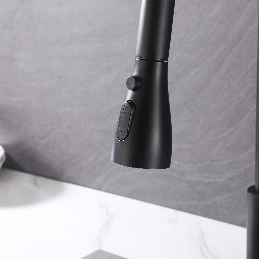 Modern Single Handle Pull-Down Sprayer Kitchen Faucet with 3 Water Mode