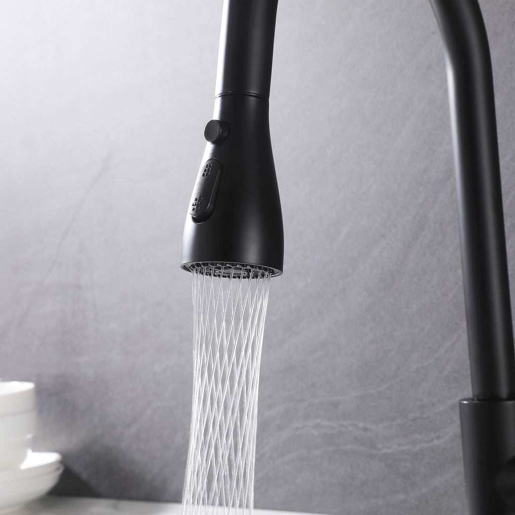 Modern Single Handle Pull-Down Sprayer Kitchen Faucet with 3 Water Mode