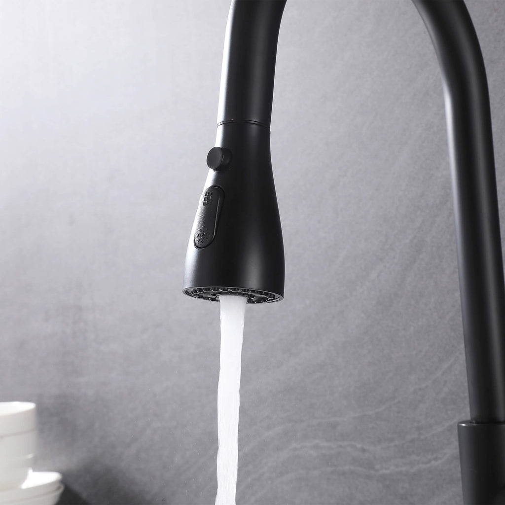 Modern Single Handle Pull-Down Sprayer Kitchen Faucet with 3 Water Mode