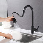 Modern Single Handle Pull-Down Sprayer Kitchen Faucet with 3 Water Mode