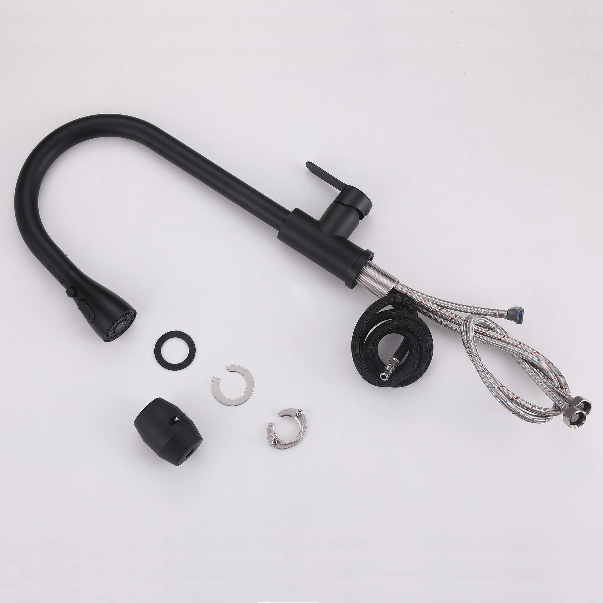 Modern Single Handle Pull-Down Sprayer Kitchen Faucet with 3 Water Mode