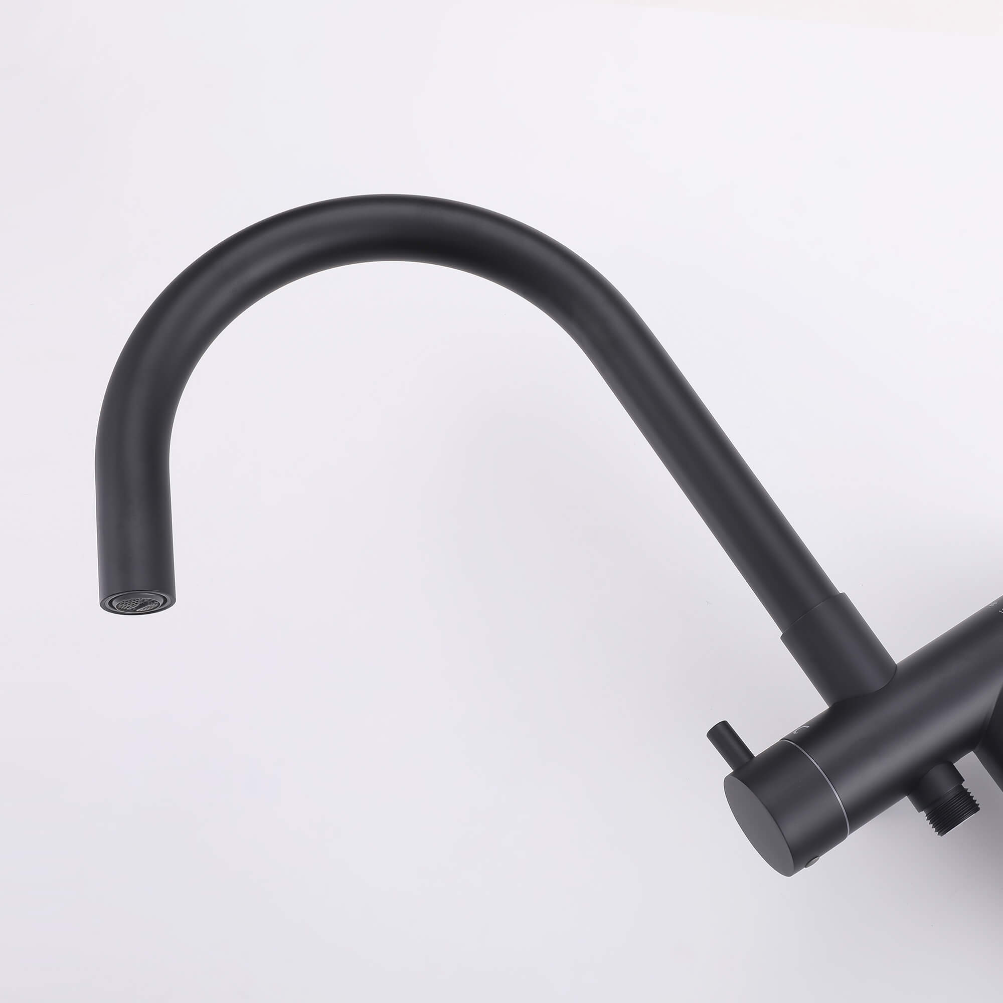 316 Stainless Steel Gooseneck Freestanding Tub Faucet with Thermostatic Control & High-Flow Spout