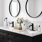 6.44" Brass Single Hole Bathroom Sink Faucet with Deck Plate Extended Spout