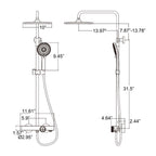 Slide-Bar Thermostatic Shower System with Red Statement Knob and Bottom Spout