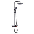 Slide-Bar Thermostatic Shower System with Red Statement Knob and Bottom Spout