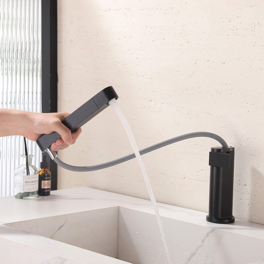 Smart Digital Display Pull-Out Basin Faucet with Dual-Mode Multi-Flow Delivery