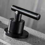 Brass 180° Swivel Gooseneck Spout Widespread Bathroom Faucet with Dual Handles