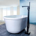 360° Swivel Cube Freestanding Tub Faucet with Hand Shower Single Handle