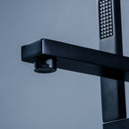 360° Swivel Cube Freestanding Tub Faucet with Hand Shower Single Handle