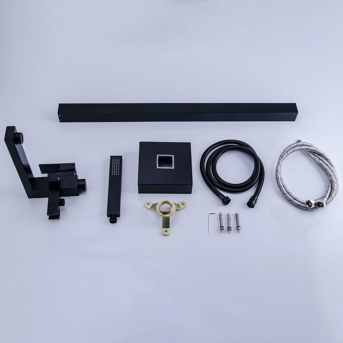 360° Swivel Cube Freestanding Tub Faucet with Hand Shower Single Handle