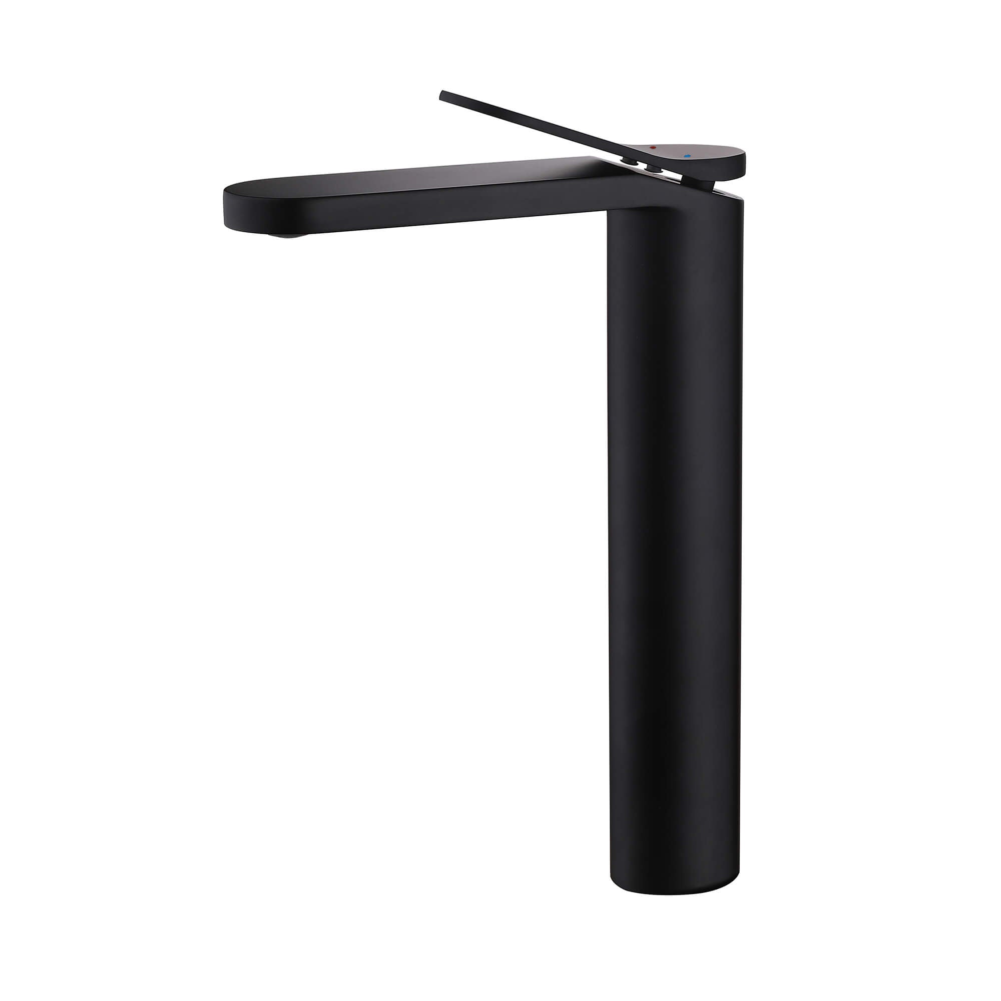 Tall Modern Minimalist Vessel Sink Faucet with Elongated Splash-Free Spout