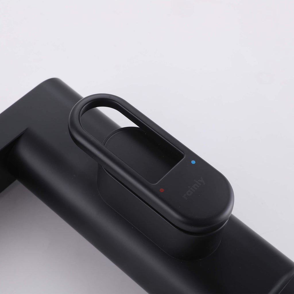 Touchless Smart Soap & Water Sensor Basin Faucet with Integrated Digital Temperature Screen