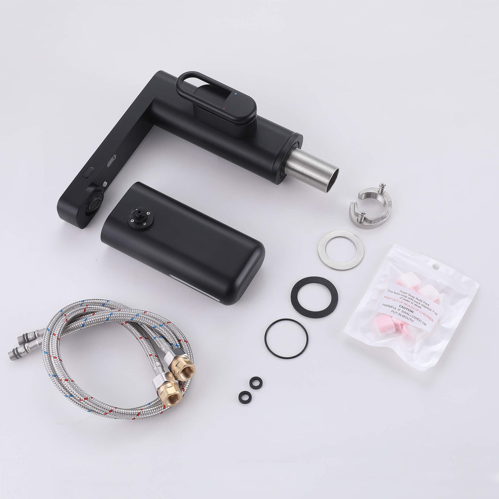 Touchless Smart Soap & Water Sensor Basin Faucet with Integrated Digital Temperature Screen