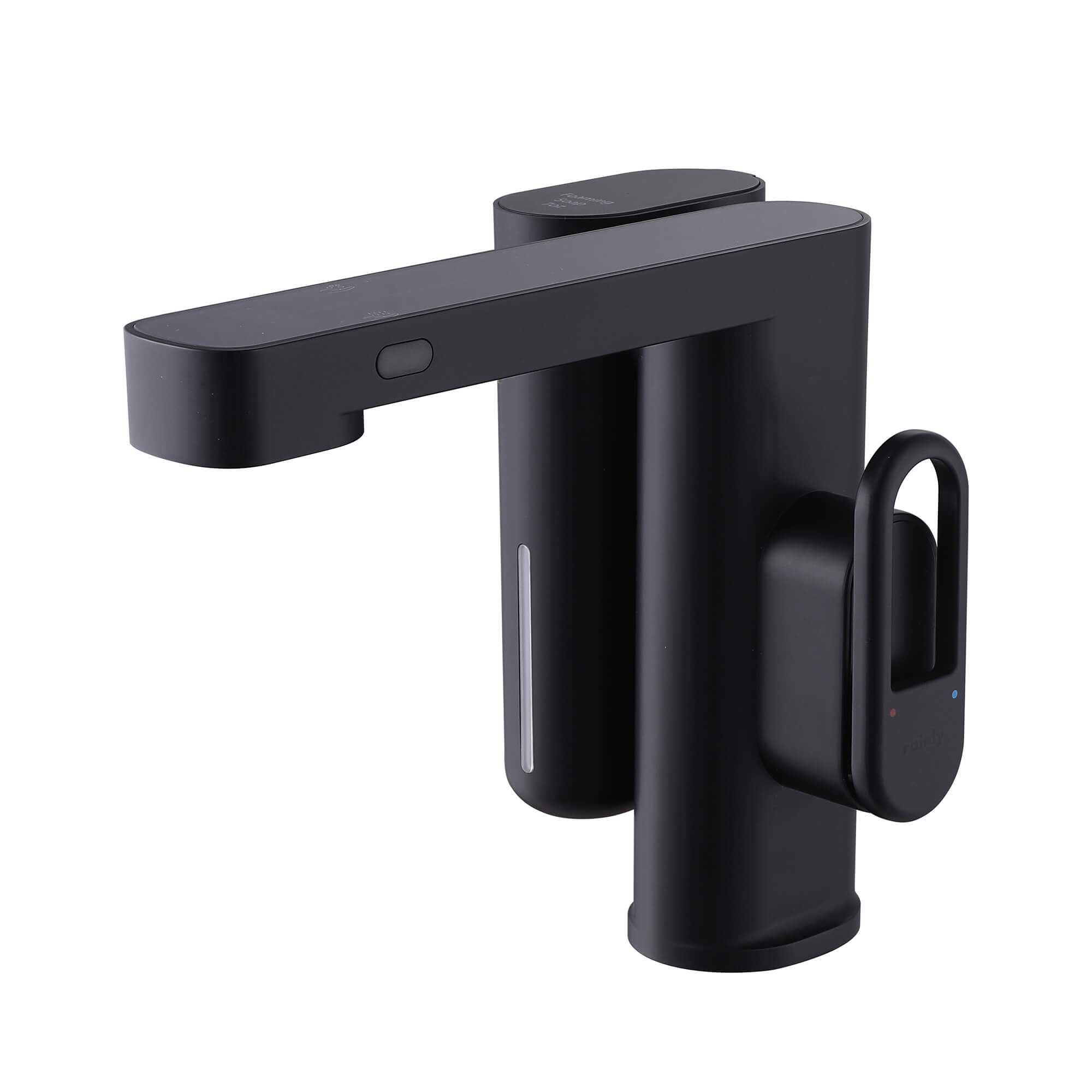 Touchless Smart Soap & Water Sensor Basin Faucet with Integrated Digital Temperature Screen