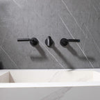 Wall-Mounted Bathroom Faucet with Drain Assembly Solid Brass 3-Piece Set