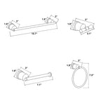 4-Piece Bathroom Hardware Set | 304 Stainless Steel Wall Mounted