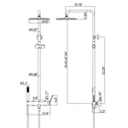 Wall Mounted Rain Shower Head With Adjustable Handheld Slide Bar Shower System