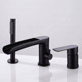 Waterfall 3-Hole Roman Tub Filler Faucet with Hand Shower & 360° Swivel Spout