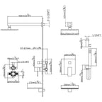 3-Function Shower System with 10" Rain Head & Waterfall Tub Spout