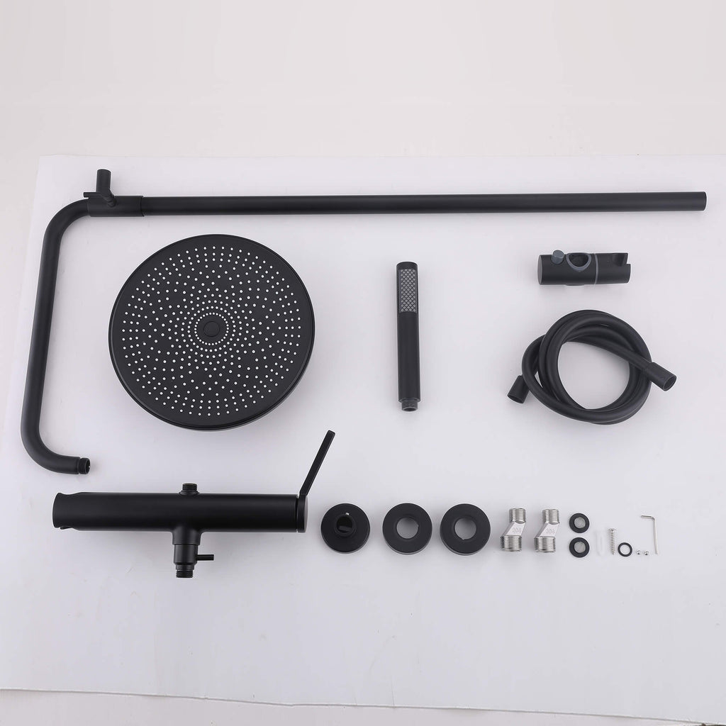 Wall Mounted Rain Shower Head With Adjustable Handheld Slide Bar Shower System