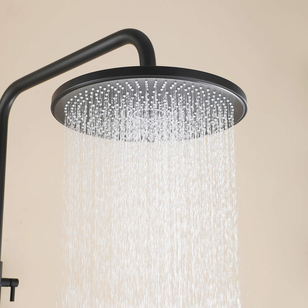 Wall Mounted Rain Shower Head With Adjustable Handheld Slide Bar Shower System