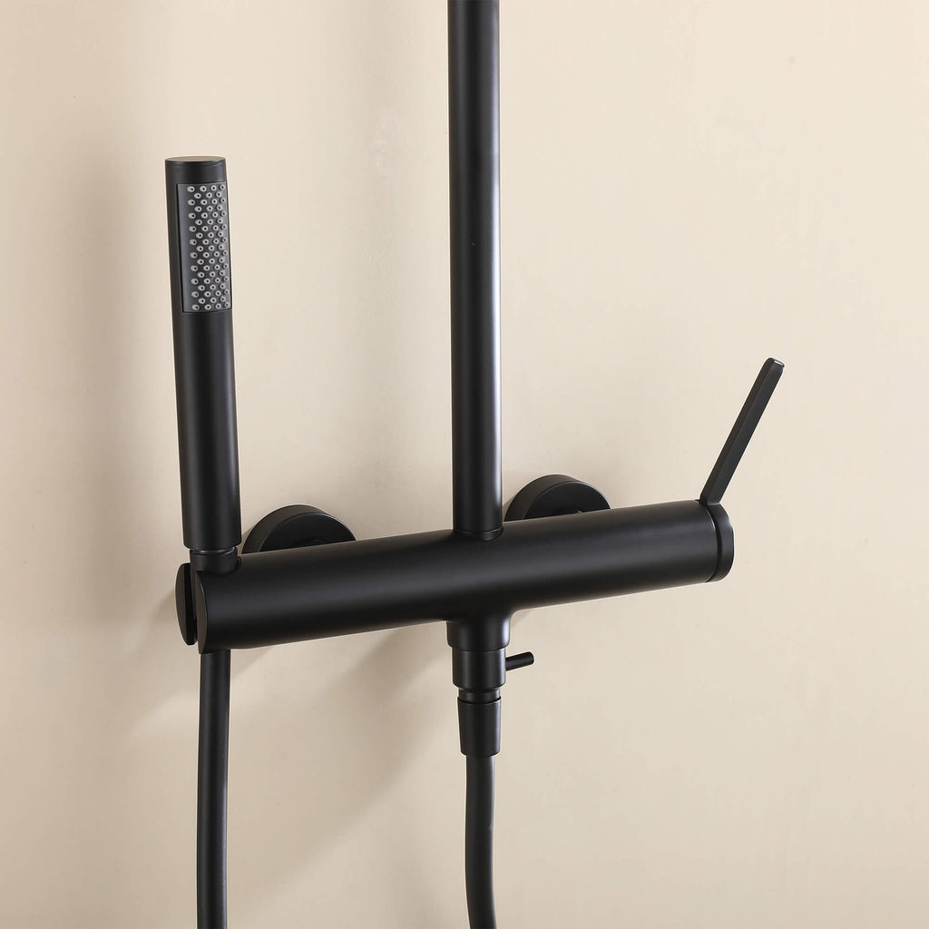 Wall Mounted Rain Shower Head With Adjustable Handheld Slide Bar Shower System