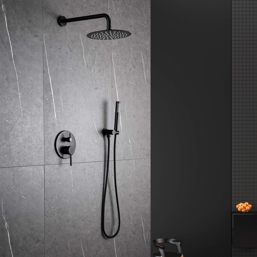 Minimalist  Pressure-Balanced Dual-Head Shower System with Swivel Rain Head