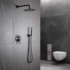 Minimalist  Pressure-Balanced Dual-Head Shower System with Swivel Rain Head
