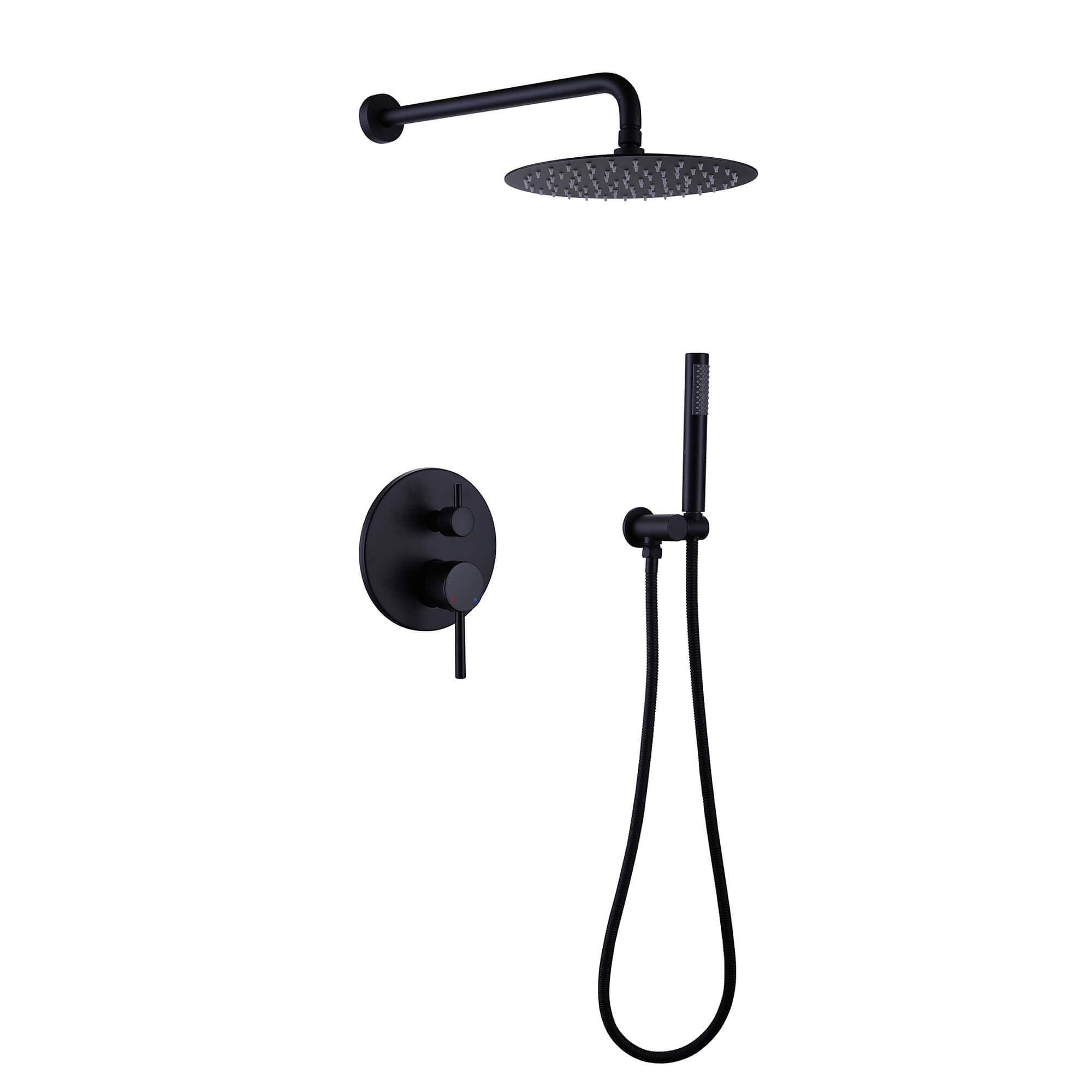 Minimalist  Pressure-Balanced Dual-Head Shower System with Swivel Rain Head